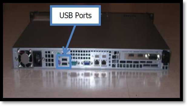 Figure 7.2. Volicon Scout Rear View - USB Ports Location.